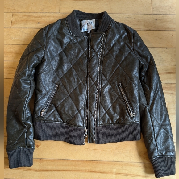 Guess, women's small, bomber jacket, faux leather - Picture 1 of 7